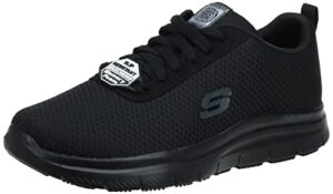 skechers mens flex advantage sr - bendon work shoe, black mesh/water/stain repellent treatment, 10.5 wide us