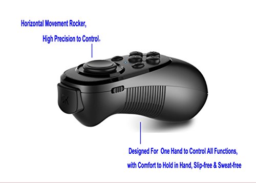 VR Remote Controller Gamepad Bluetooth Control VR Video, Game, Selfie, Flip E-Book/PPT/Nook Page, Mouse, in Virtual Reality Headset PC Tablet Laptop iPhone Smart Phone