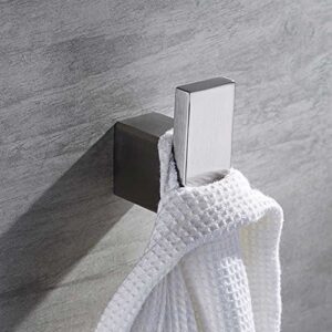 mellewell bathroom coat and robe hook towel holder contemporary style, stainless steel brushed nickel, 06a10