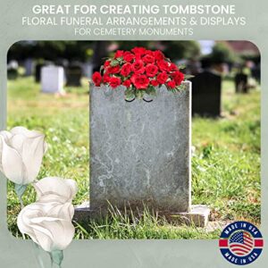 2 Pack 12 Inch Wire Rustproof Galvanized Gravestone Saddle Cemetery Headstone Saddle with Foam Attached