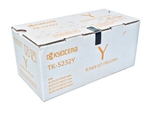 kyocera 1t02r9aus0 model tk-5232y yellow toner cartridge for m5521cdw, p5021cdw, genuine kyocera, up to 2200 pages