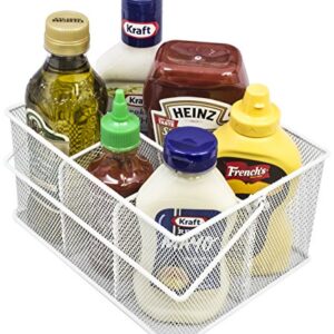 Sorbus® Utensil Caddy — Silverware, Napkin Holder, and Condiment Organizer — Multi-Purpose Steel Mesh Caddy—Ideal for Kitchen, Dining, Entertaining, Tailgating, Picnics, and Much More (White)