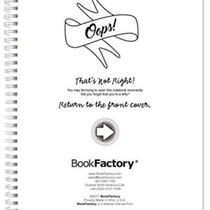 BookFactory NotRight (Left-Handed) Notebook/Lefty Not Right Notebook 120 Pages 8.5" x 11" Wire-O (JOU-120-CCW-A-(NotRightHand))