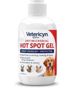 Vetericyn Plus Hot Spot Hydrogel. Soothing Relief and Protection for Itchy or Irritated Skin, Rashes and Sores. Safe for Dogs, Cats and All Animals (3 oz / 89 mL)