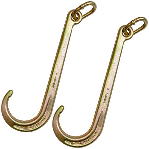 VULCAN 15 Inch Long Tow Hook On Coupling Link - Pair - 5,400 lbs. Safe Working Load - for Tow Trucks or Flatbed Trailers