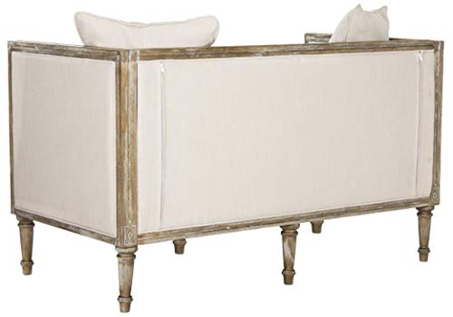 Safavieh Home Collection Leandra French Country Settee, Beige/Rustic Oak