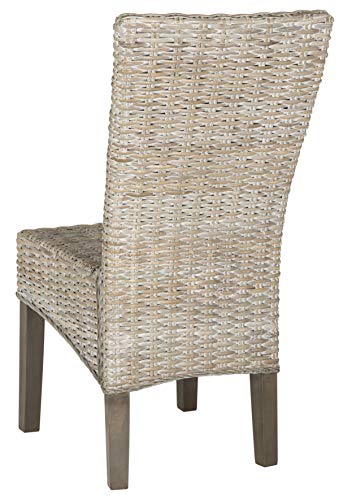 Safavieh Home Collection Arjun Grey Wicker 18-inch Dining Chair