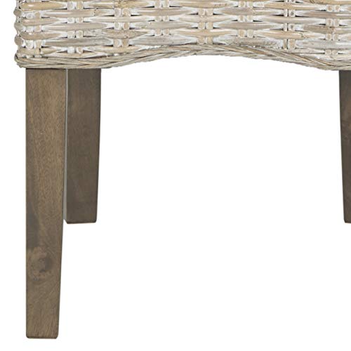 Safavieh Home Collection Arjun Grey Wicker 18-inch Dining Chair