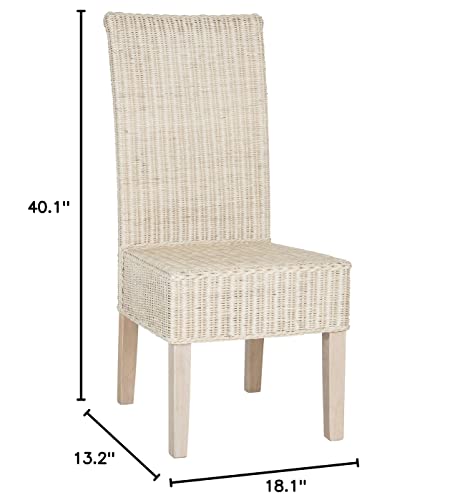 Safavieh Home Collection Arjun Grey Wicker 18-inch Dining Chair