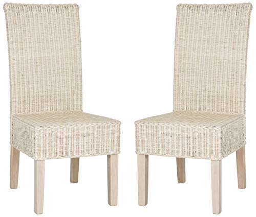 Safavieh Home Collection Arjun Grey Wicker 18-inch Dining Chair