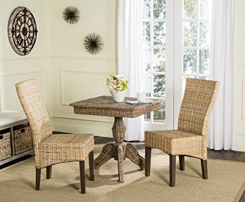 Safavieh Home Collection Ozias Grey Wicker 18-inch Dining Chair