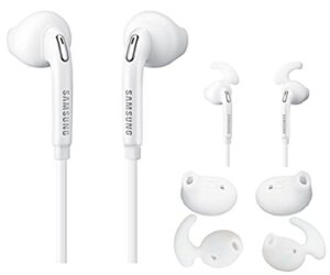 ear gels earplugs coverage for samsung galaxy s6/s6 edge stereo headset earphones, ocarly silicone cover ear gels with wing anti slip sport hook for samsung s6 s7 edge headphones 4 pairs (white)