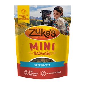 zuke's mini naturals dog training treats beef recipe, soft dog treats - 16 oz. pouch