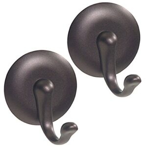 idesign york bpa-free plastic affixx self-adhesive storage hooks - 2.3" x 2" x 1.5", bronze (pack of 2)