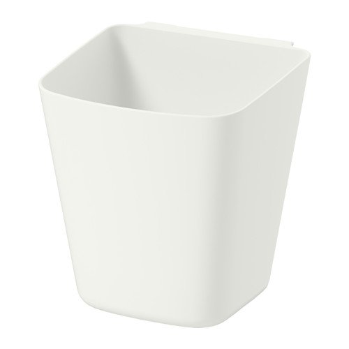 SUNNERSTA Container, white, Set of 4 with Rail Hanger