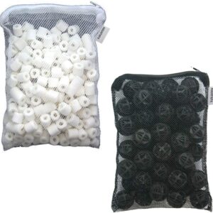 Aquapapa Filter Media Bags 50 1" Bio Sponge Ball + 1 lb Ceramic Rings for Aquarium Fish Tank Pond Canister Filter (Ship from CA USA)