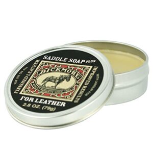 bickmore saddle soap plus - 2.8oz - leather cleaner & conditioner with lanolin - restorer, moisturizer, and protector