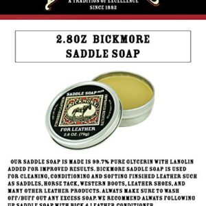 Bickmore Saddle Soap Plus - 2.8oz - Leather Cleaner & Conditioner with Lanolin - Restorer, Moisturizer, and Protector