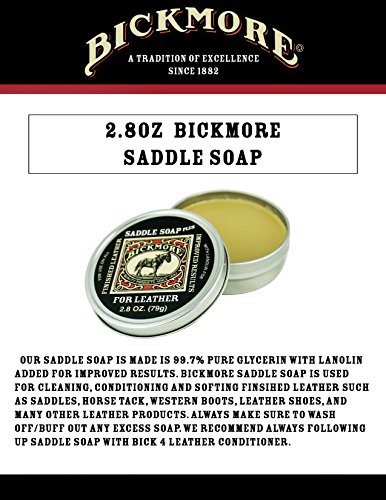 Bickmore Saddle Soap Plus - 2.8oz - Leather Cleaner & Conditioner with Lanolin - Restorer, Moisturizer, and Protector