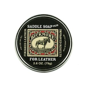 Bickmore Saddle Soap Plus - 2.8oz - Leather Cleaner & Conditioner with Lanolin - Restorer, Moisturizer, and Protector