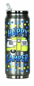 spoontiques happy camper stainless steel can, silver