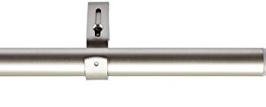 Amazon Basics 1" Wall Curtain Rod with Square Finials, 72" to 144", Nickel