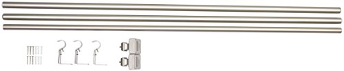 Amazon Basics 1" Wall Curtain Rod with Square Finials, 72" to 144", Nickel