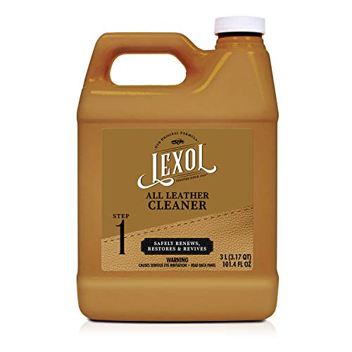 All Leather Cleaner (Step 1) by Lexol, Use on Furniture, Car Interior, Shoes, Handbags, Two-Step System, 3 Liters