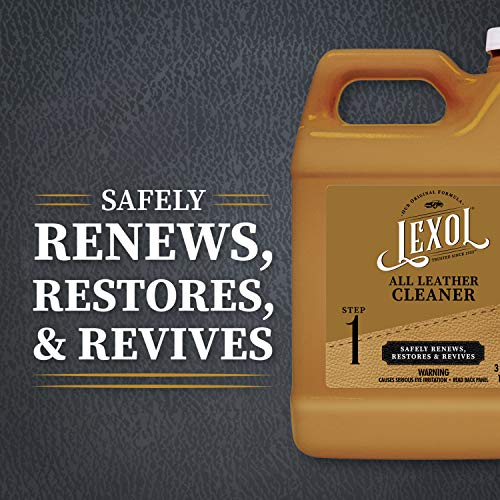 All Leather Cleaner (Step 1) by Lexol, Use on Furniture, Car Interior, Shoes, Handbags, Two-Step System, 3 Liters