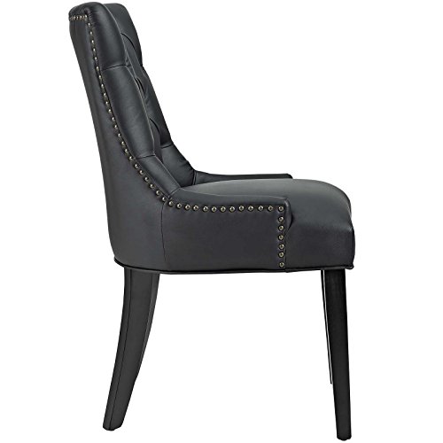 Modway MO- Regent Modern Tufted Faux Leather Upholstered with Nailhead Trim, Dining Chair, Black