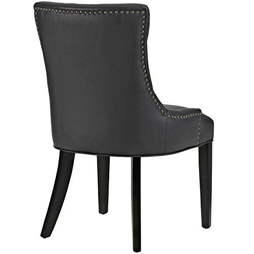 Modway MO- Regent Modern Tufted Faux Leather Upholstered with Nailhead Trim, Dining Chair, Black