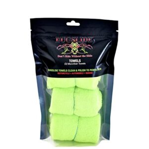 bugslide 14x14 3 pack of microfiber cleaning towels, cleans, polishes and shines all surfaces without scratching, for use with all bugslide cleaning products