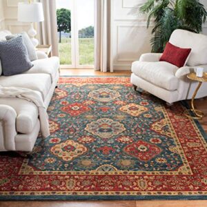 safavieh mahal collection area rug - 10' x 14', navy & red, traditional oriental design, non-shedding & easy care, ideal for high traffic areas in living room, bedroom (mah655c)