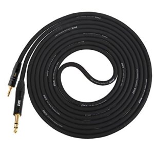 lyxpro 3.5mm (1/8” mini-stereo) trs to ¼” trs balanced cable 10 feet male to male, crystal clear, noiseless, flexible