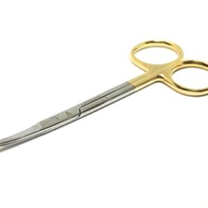 Scissors 4.5 inch curved Gold Plated handle Dental Surgical Gum Scissors BY Wise Linkers