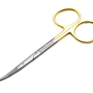 Scissors 4.5 inch curved Gold Plated handle Dental Surgical Gum Scissors BY Wise Linkers