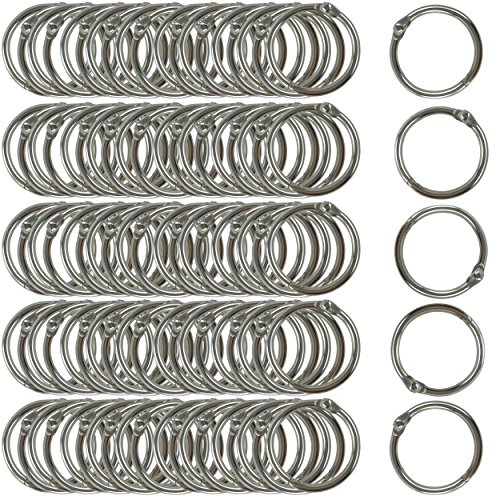 Clipco Book Rings Small 1-Inch Nickel Plated Metal (100-Pack)