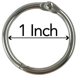 Clipco Book Rings Small 1-Inch Nickel Plated Metal (100-Pack)