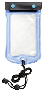lewis n. clark waterseals triple seal floating waterproof pouch + dry bag for cell phone, great for kayak, canoe, pool, beach, blue (5.5x4.25)