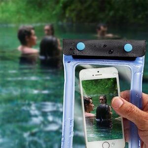 Lewis N. Clark WaterSeals Triple Seal Floating Waterproof Pouch + Dry Bag for Cell Phone, Great for Kayak, Canoe, Pool, Beach, Blue (5.5X4.25)