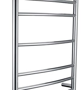 ANZZI Gown 7-Bar Wall Mounted Towel Warmer in Polished Chrome | Energy Efficient 70W Electric Plug in Heated Towel Rack for Bathroom | Stainless Steel Towel Heater Rail Quick Towel Dryer | TW-AZ027CH