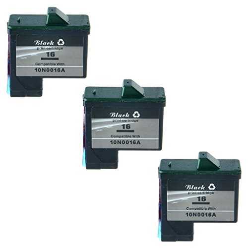 SuperInk 3 Black Remanufactured Ink Cartridge Replacement for Lexmark 16 #16 10N0016 Z645 1200i M700 X1270 X1180 X1185 High-Yield