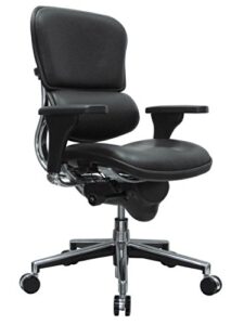eurotech seating ergohuman leather swivel chair, black (mid back)