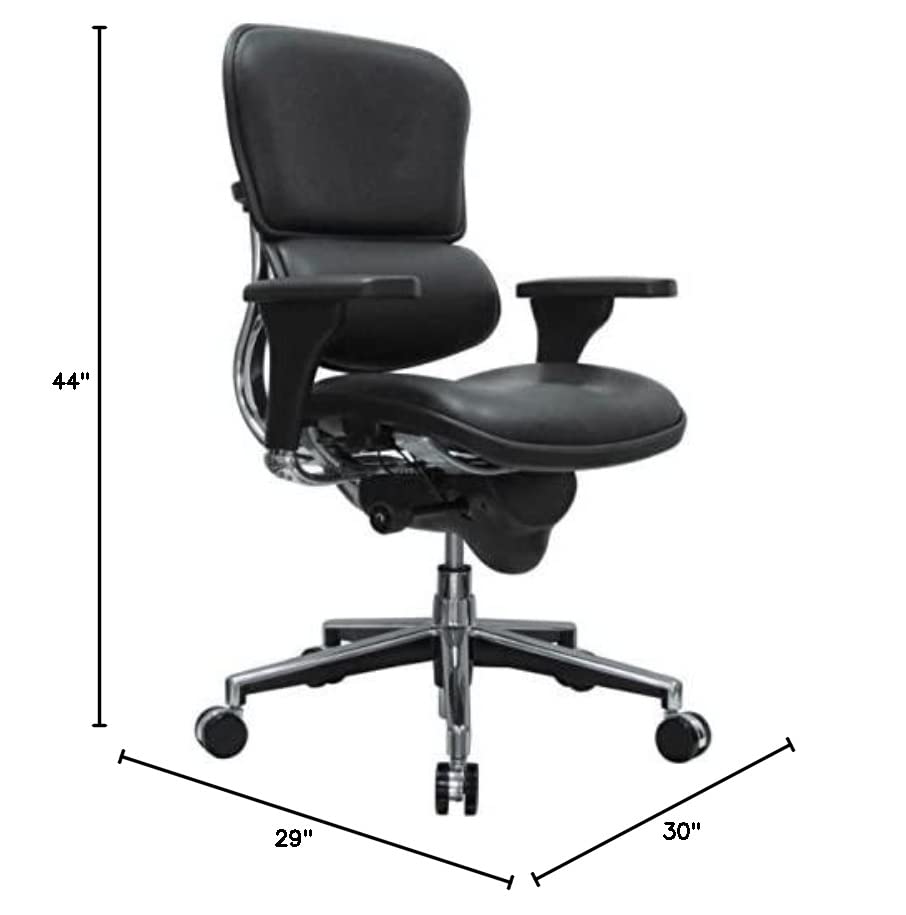 Eurotech Seating Ergohuman Leather Swivel Chair, Black (Mid Back)