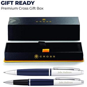 Cross Pen Set | Engraved/Personalized Cross Calais Ballpoint and Rollerball Double Pen Gift Set with Case - Blue. Engraved gift for man or women, with your custom name or message