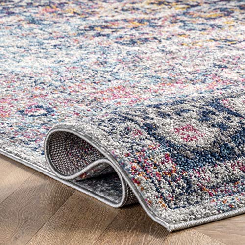 nuLOOM Lilah Medallion Vintage Area Rug, 8' x 10', Blue