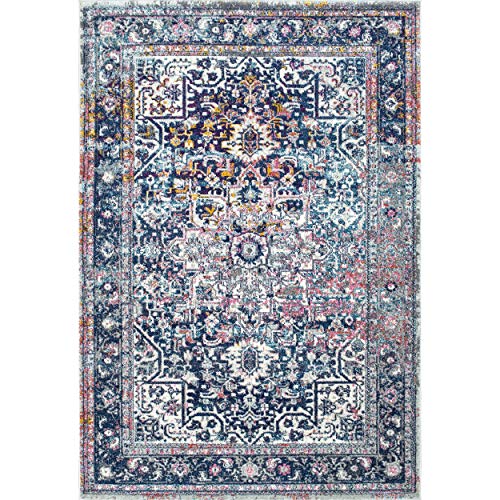 nuLOOM Lilah Medallion Vintage Area Rug, 8' x 10', Blue