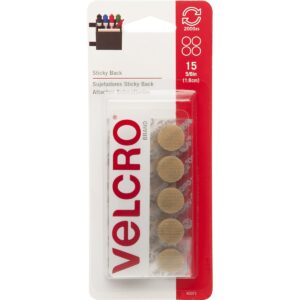 velcro 90071 5/8" beige sticky back coins 15 count