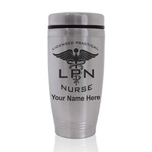 skunkwerkz commuter travel mug, lpn licensed practical nurse, personalized engraving included