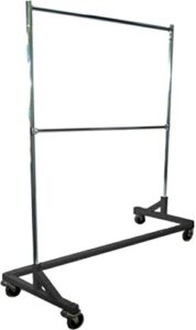 only hangers commercial grade double bar rolling z rack with nesting black base
